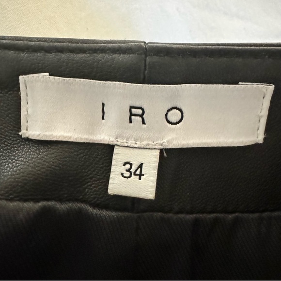 IRO Genuine Leather Mini Skirt Size 34 (size 0) with ruffle and zipper detail. - Picture 3 of 5